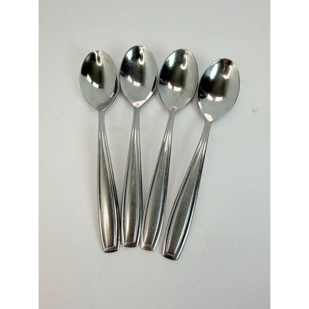 Oneida Satin Bristol Everdale Stainless Teaspoons Lot Of 4
